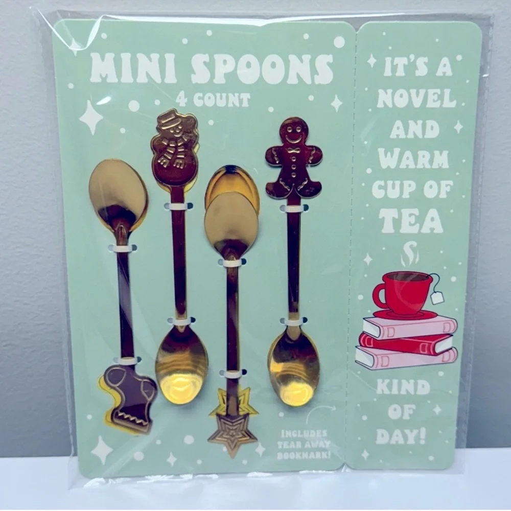 3 for $15 SALE Target Bullseye Set of 4 Holiday Mini Spoons and Tree Tea Infuser